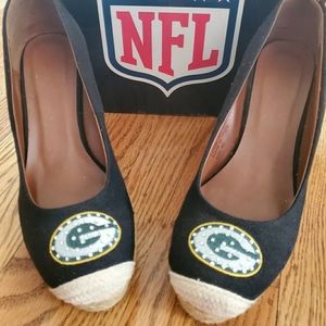 Green Bay Packers Espadrilles Heels Shoes 10 NFL